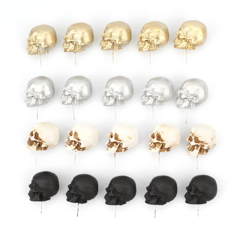 

Skull Thumbtack Set Cork Board Message Wall Decoration Nail Map Drawing Paper Tack Decorative Crafts