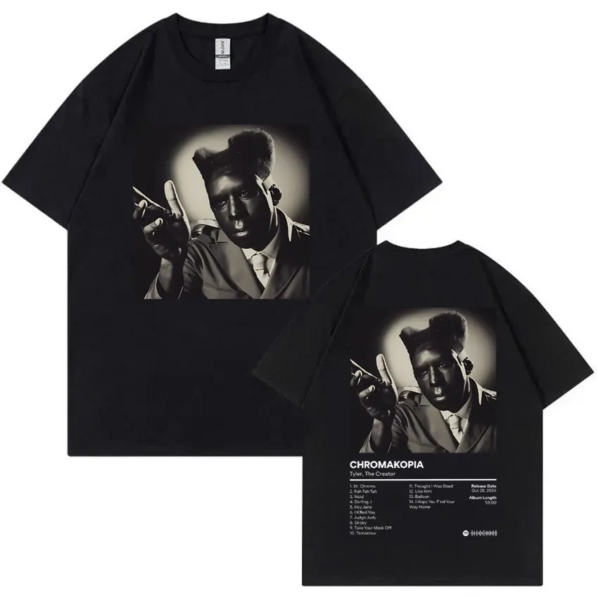 

Tyler The Creator Chromakopia Album Double Sided Print T Shirt Men Women Hip Hop Oversized Rap Tshirt Men's Pure Cotton T-shirts