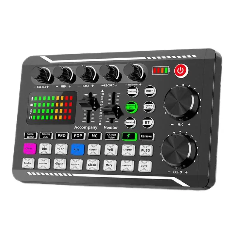 Sound Card For Live Streaming F998 Live Mixer Board With DJ Mixer Effects Music Making Equipment Podcast Production Studio