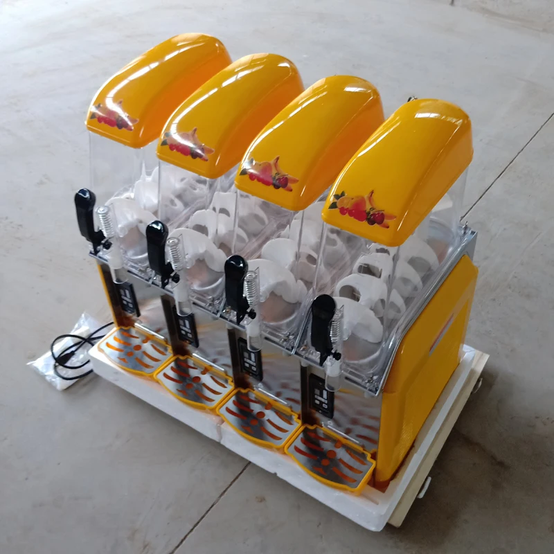 آلة طين الثلج بأربعة خزانات 48L آلة جرانيتا للعصائر 1100 وات آلة ذوبان الثلج صانع المشروبات الباردة