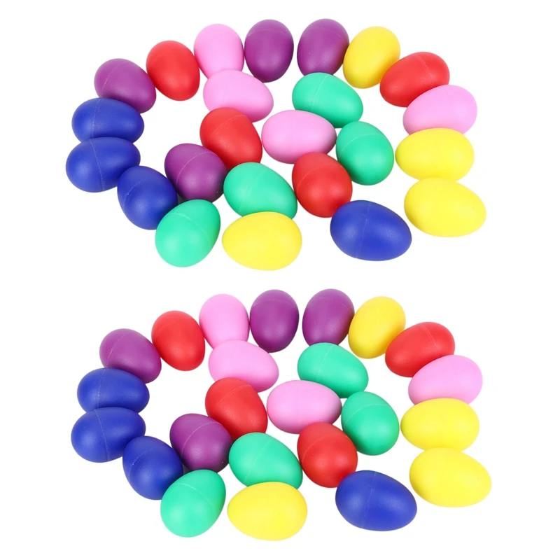 48 Pieces Egg Shaker Set Easter Eggs Maracas Eggs Musical Eggs Plastic Eggs For Easter Party Favours Party, 6 Colors