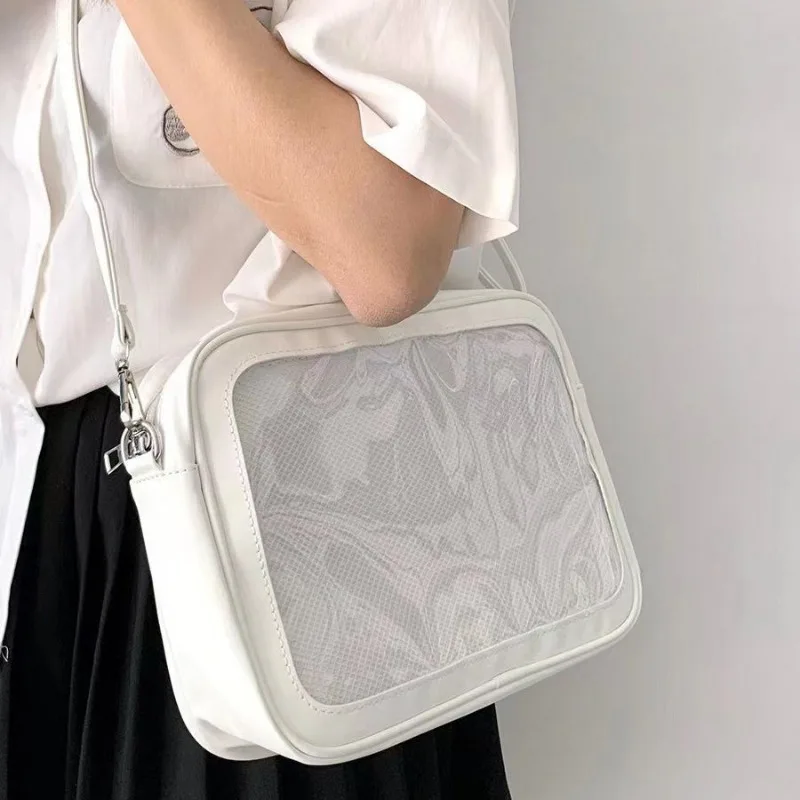 New Fashion Comic Con Pain Bag Slanting Shoulder pu diy Uniform Bag Japanese Lolita Display Transparent Shoulder Bag