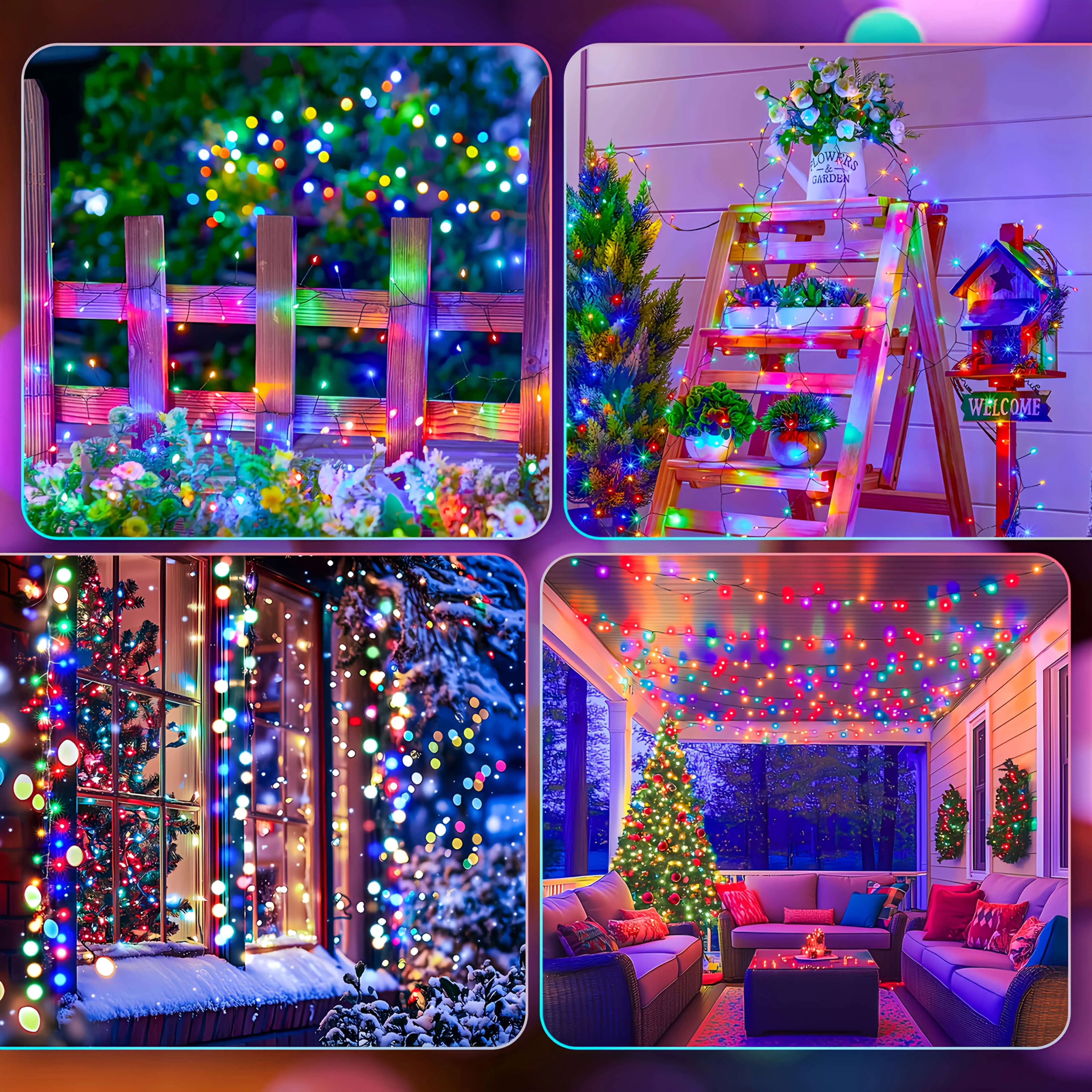 8 Lighting Modes Green Cable Fairy Lights, Dimmable LED String Lights, Battery Powered for Xmas Garden Window Festive Decoration