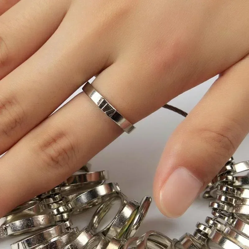 Practical New 1/2pcs Metal Ring Sizer Guage Mandrel Finger Sizing Measure Stick Standard Tools Useful Handmade Jewelry Tools