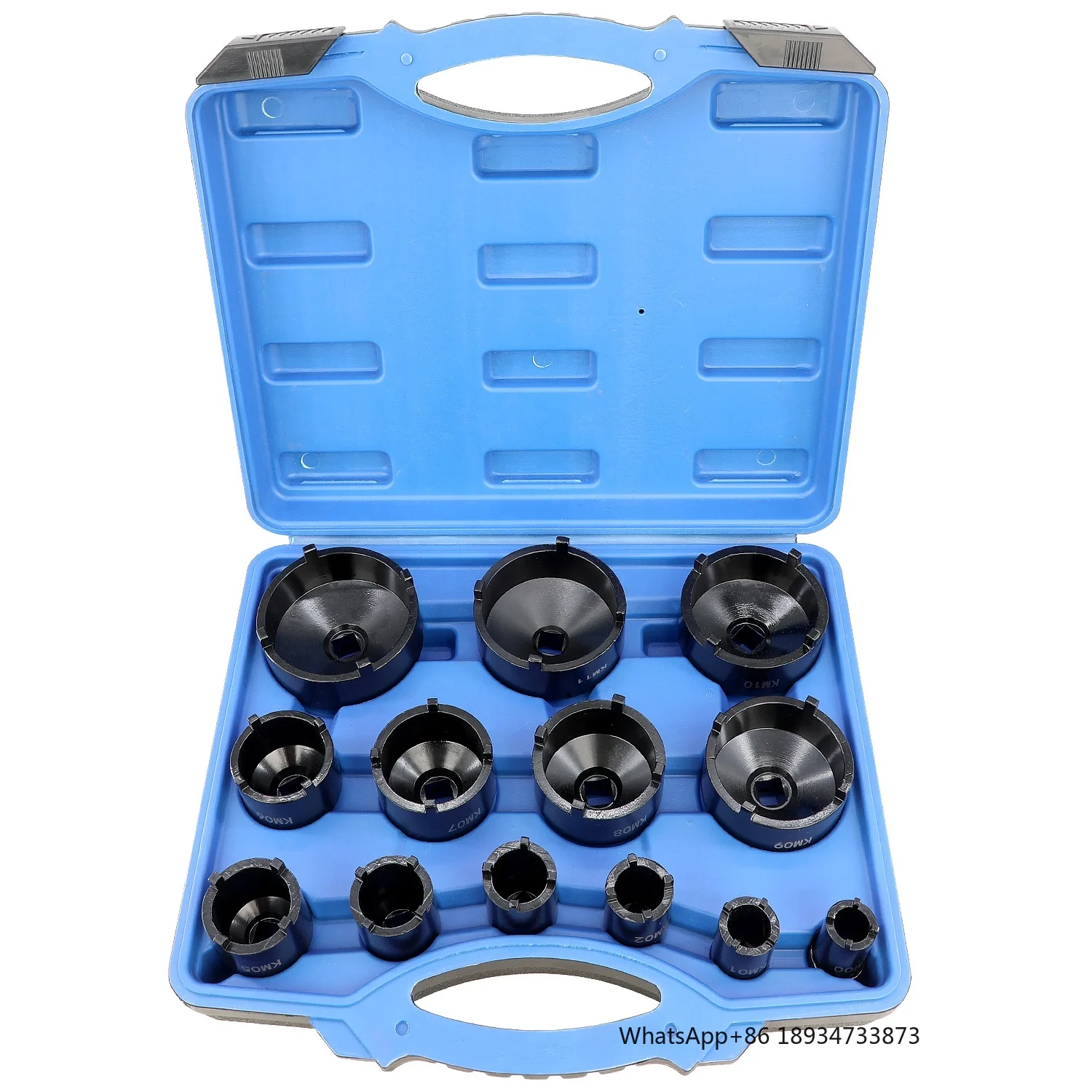 13PCS Spindle Nuts Socket Kit Ball Joints Axle Locknut Remove Install Locking Hub Socket for KM Groove Nuts Socket