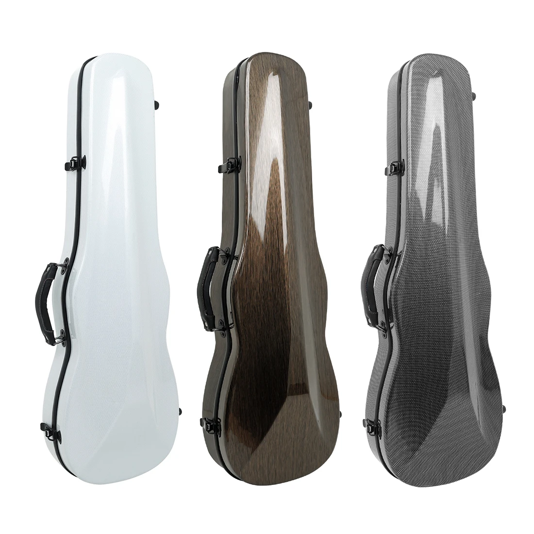 

Violin Carbon Fiber Box 4/4 Waterproof Triangle Box Violin Triangle Case Bag with Hygrometer and Straps High Quality Three Color