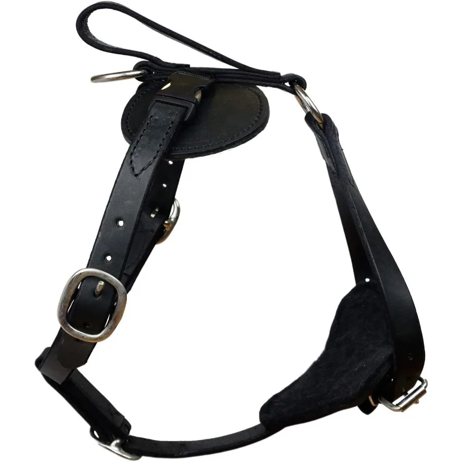 Redline K9 Padded Leather Quick Release Dog Protection and Tracking Harness Large Black for Enhanced Safety and Comfort During