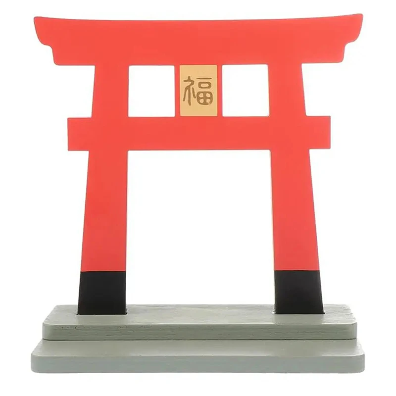 1Pc Building Model Japanese Shinto Torii Wooden Gate Japanese Shrine Statue Miniature Shrine Home Desktop Decoration