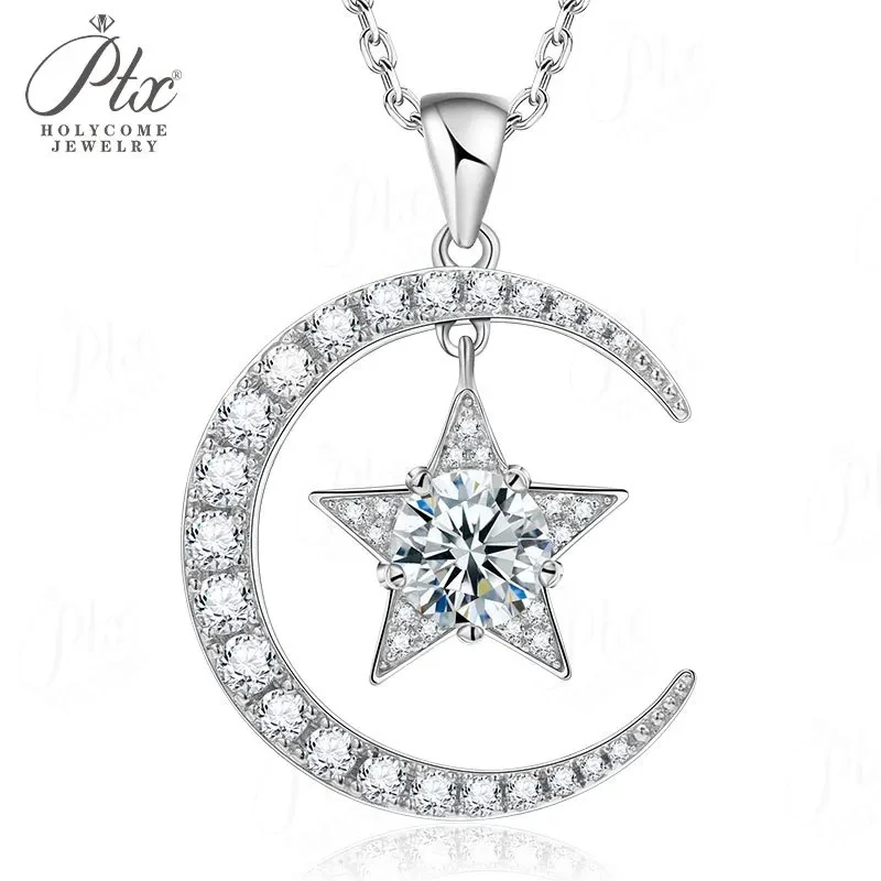 

Woman's Pendant Necklace Moissanite Diamond 925 Sterling Silver Plate18k Gold High Quality Anniversary Gift Smart Heartbeat