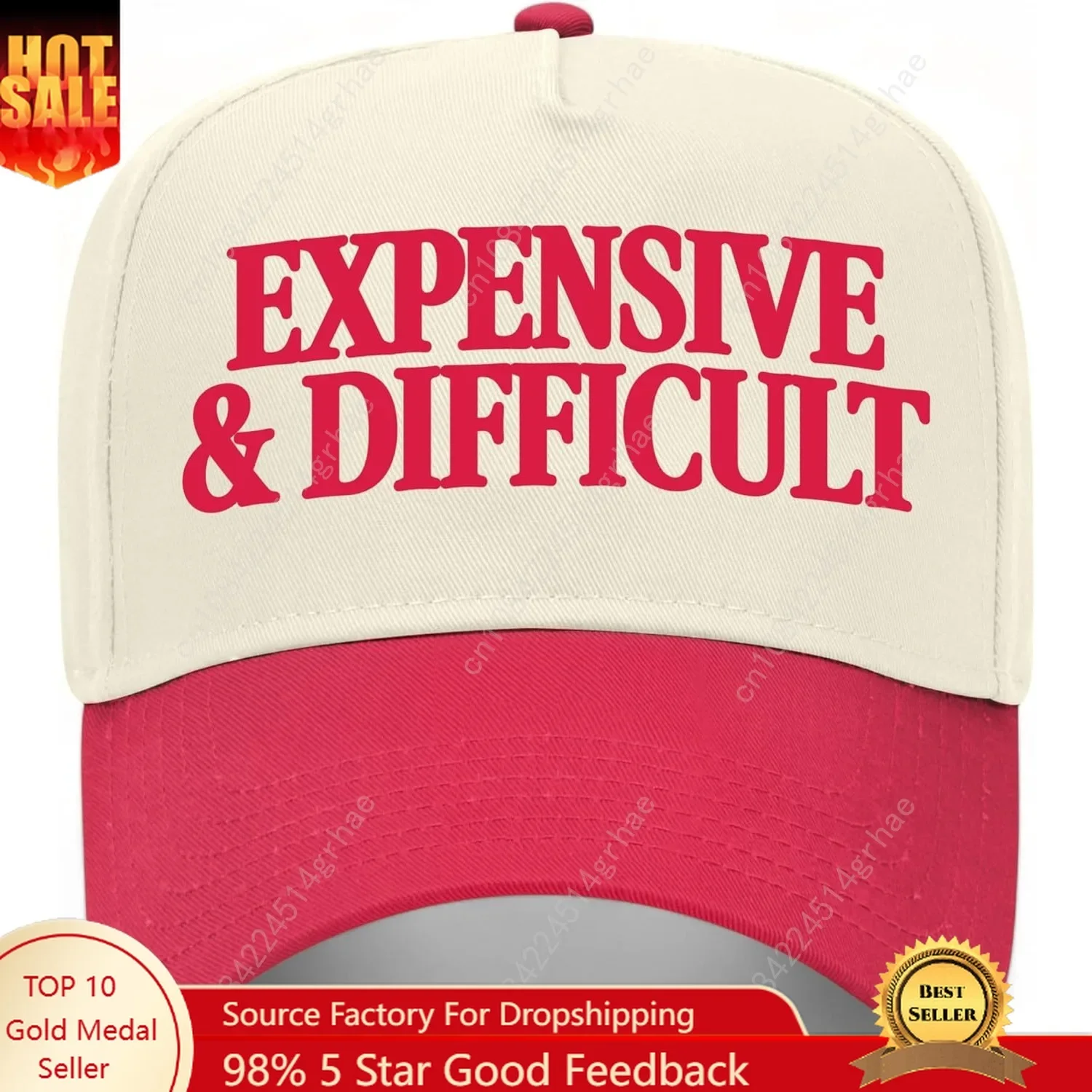 

Expensive & Difficult Serif Vintage Trucker Hat | Funny Premium Snapback Baseball Hat for Men & Women