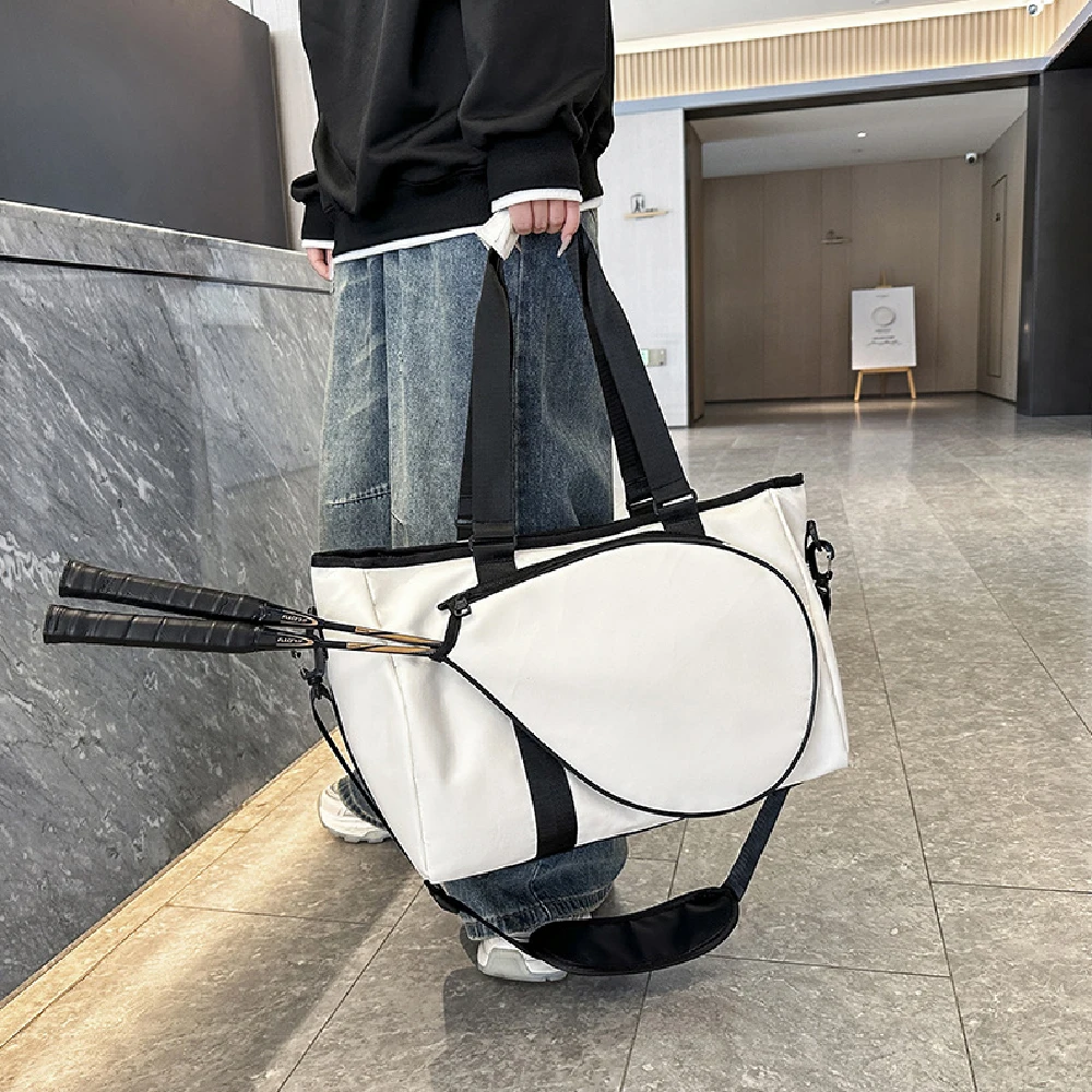 1PCS Tennis Gym Bag for Women - Tennis Tote Holds 2 Rackets, Shoe Compartment & Wet Pocket, Lightweight Sports Duffle
