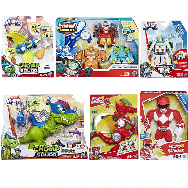 Original Playskool Heroes Dinosaurs Chomp Squad Electronic Pets Toys Rescue Bots Academy Collectible Action Figures Children Toy