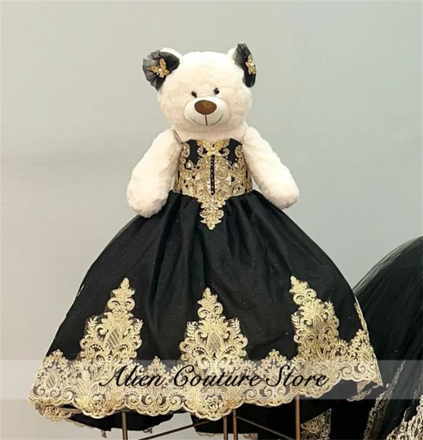 Black Tulle Special Link For Personalized Quinceanera Teddy Bear Dress Gold Lace Appliques Bear Not Included Customized 