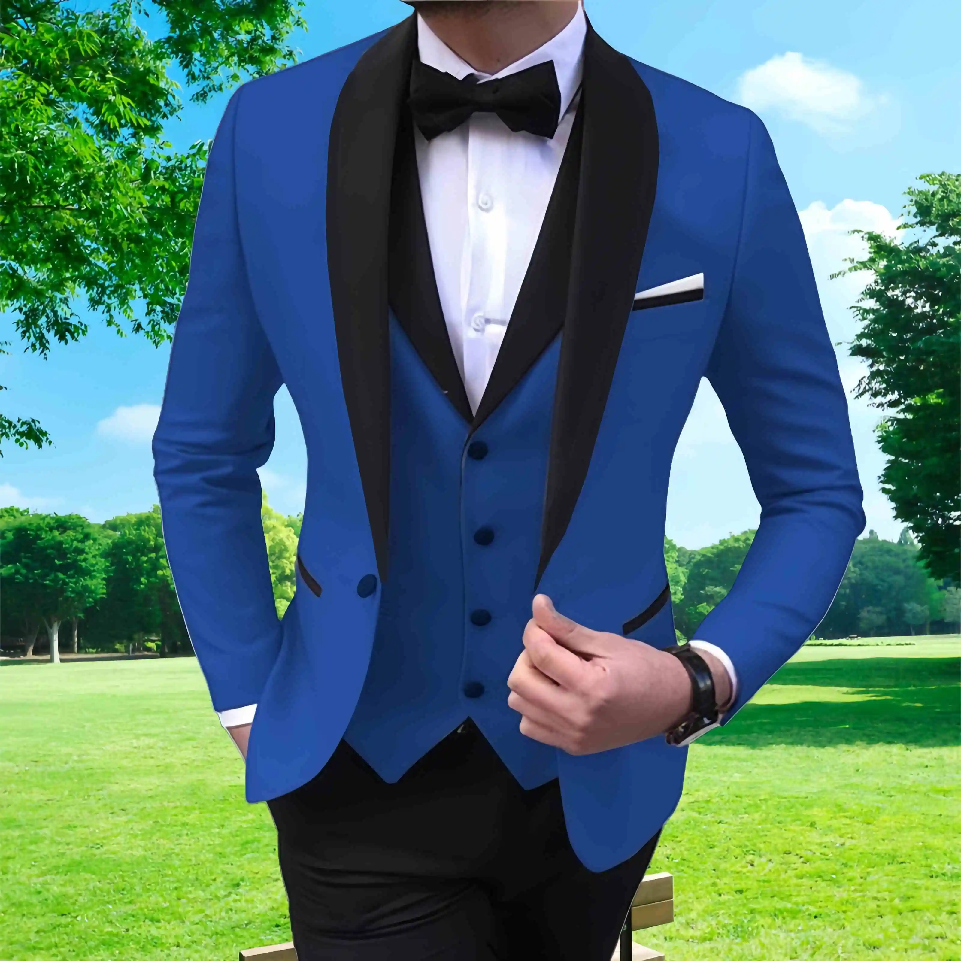 Obleků pro muži štíhlý odpovídat luxusní svatební smokingy móda pánská 3čepel pieces(blazer+vest+pants)/2pieces(blazer+pants)wedding pro muž oblek