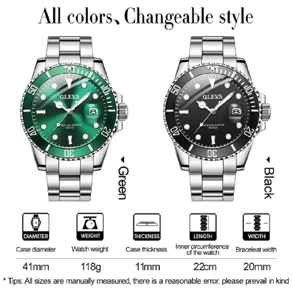 Olevs 5885 Herren Quarzuhren Top-Marke Luxus leuchtende Zeiger Mode Wassers chock beständige Hardlex Glas Zifferblatt Armbanduhr Geschenke