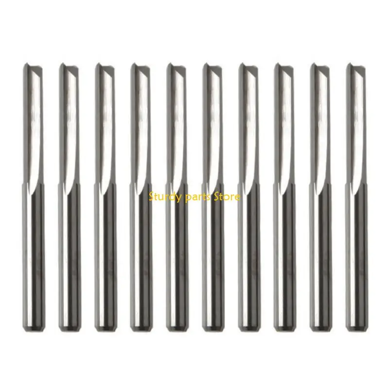 

97QC 10Pcs 2 Flute Router Bit 3.175mm Straight Slot Router Bit High Speed Steel Milling Cutter For Wood Hardwood Accessories