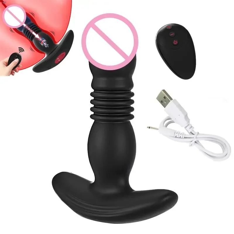 Am-tangas sexis para mujer, pero Dilldo, inalámbrico, remoto, de silicona, expansor de enchufe, vibrador para hombres, pechos, Juguete grande de plástico