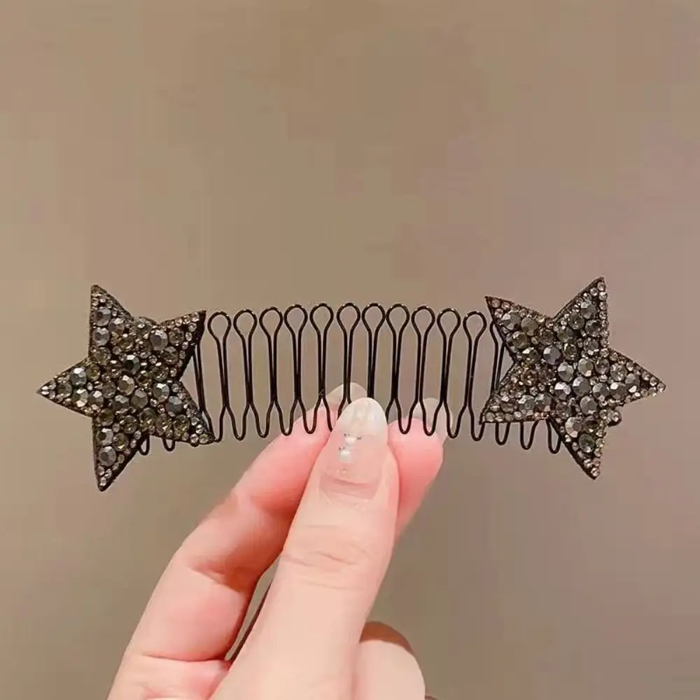 Rhinestone U Shape Hair Styling Comb Star Butterfly Invisible Extra Hair Holder Hair Wear Headwear Spring Hair Comb Children