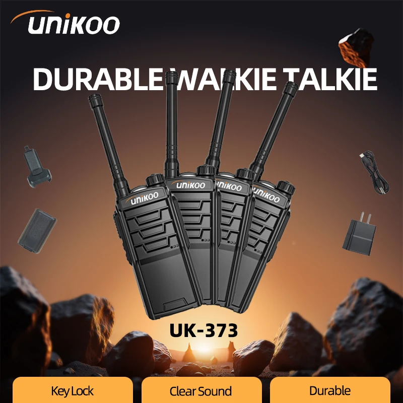 

UNIKOO UK373 Walkie Talkie 4 PCS wireless Long Range Communication Set Two Way Ham Radios stations Transceiver For Hunting