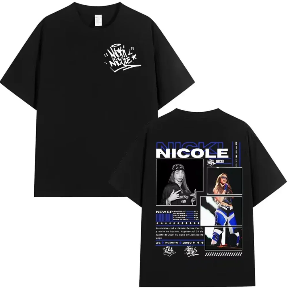 2025 Rapper NICKI NICOLE Tour Graphic T Shirt Men Women Retro Fashion Short Sleeve T-shirt Hip Hop Trend Clothing Tshirts