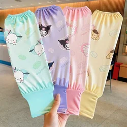 Sanrio Anime Cinnamoroll 1Pair Kids Arm Sleeves Sun Protection Cooling UV Protection Sleeves Anti-Slip Ice Silk Arm Covers Cute