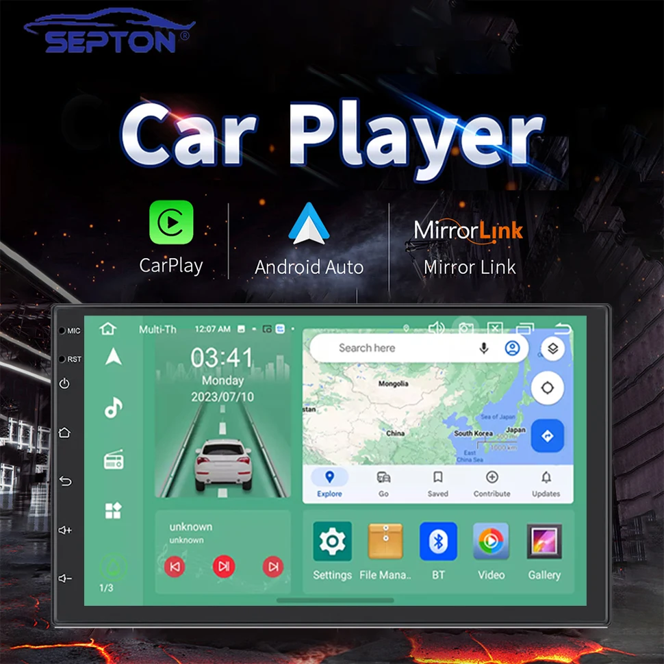 

SEPTON 7"/9"/10"/13'' Android Universal Car Stereo Radio GPS for Toyota VW Nissan Honda 4G DVD 2Din Multimedia Player Carplay