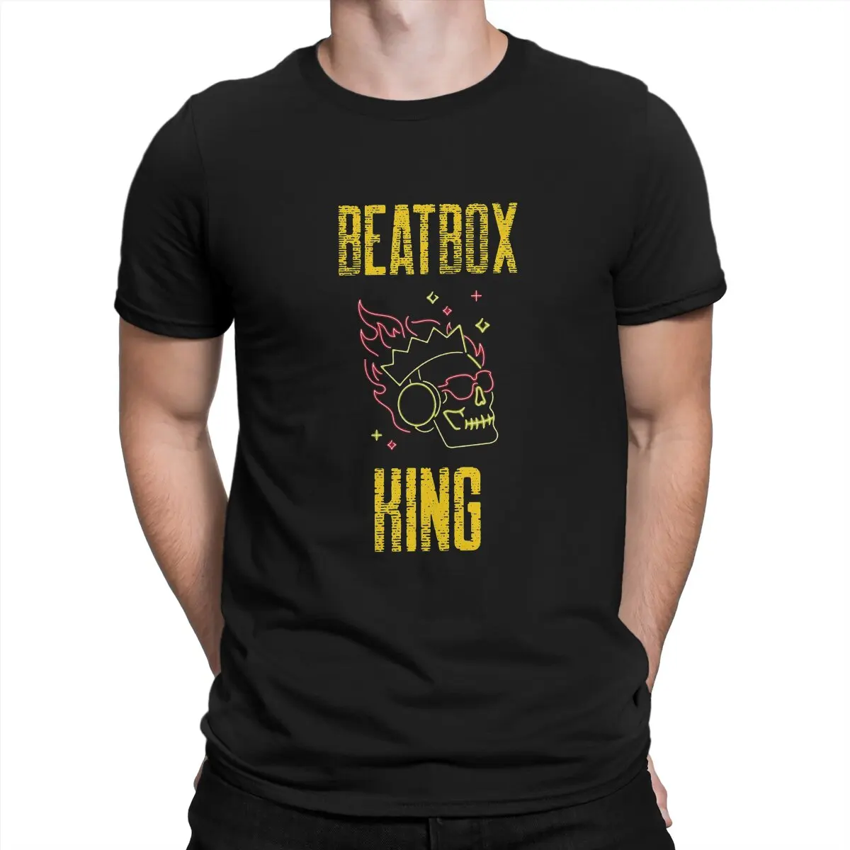 Funny Beatbox King T-Shirts Men Crewneck T Shirt B Boying Short Sleeve Tee Shirt Summer Clothing