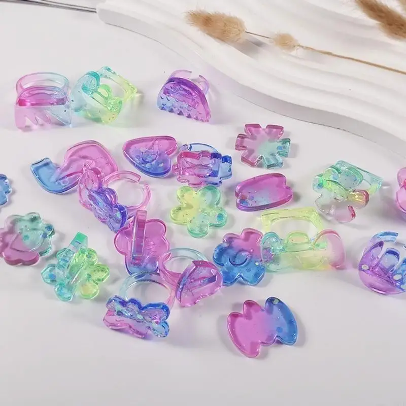  Epoxy Resin Rings Molds Irregular Flower Ring Silicone Molds Jewelry Resin Casting Mold for DIY Craft Ring Making