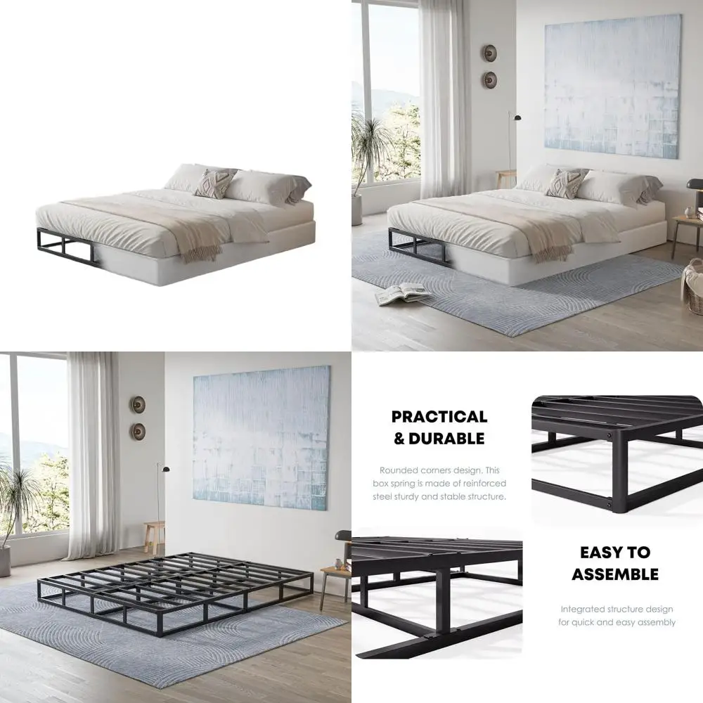

5 Heavy Duty Low Profile Metal Mattress Foundation, 5-Inch Box Spring, Quiet & Easy Assembly