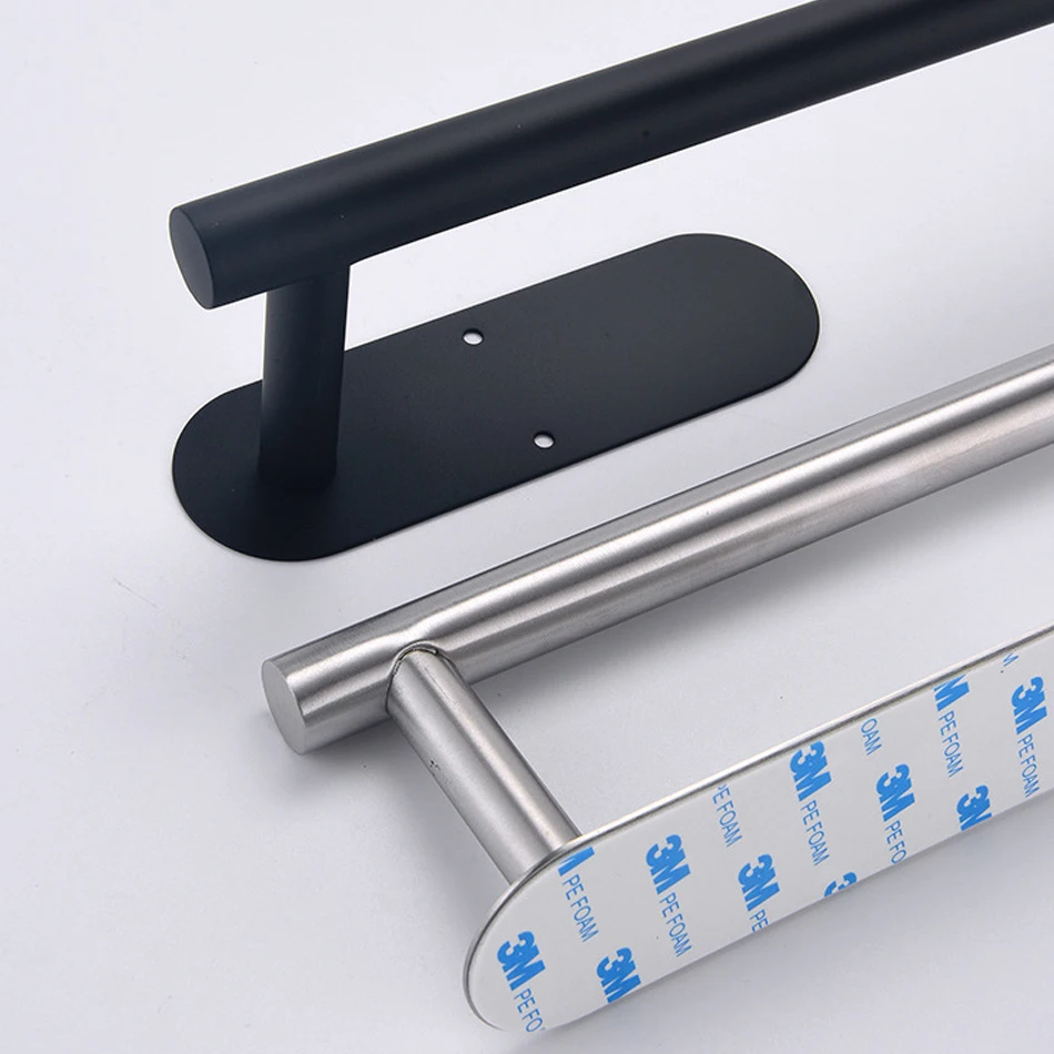 Adhesive Paper Holder Brushed Gold  304 Stainless Steel Black WC Paper Towel Roll Holder Bathroom Kitchen Tissue Shelf Free Nail