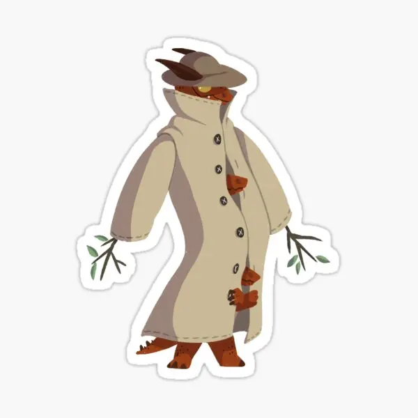 Three Kobolds In A Trenchcoat  5PCS Stickers for Funny Home Anime Bumper Stickers Kid Print Decor  Cute Living Room Decorations