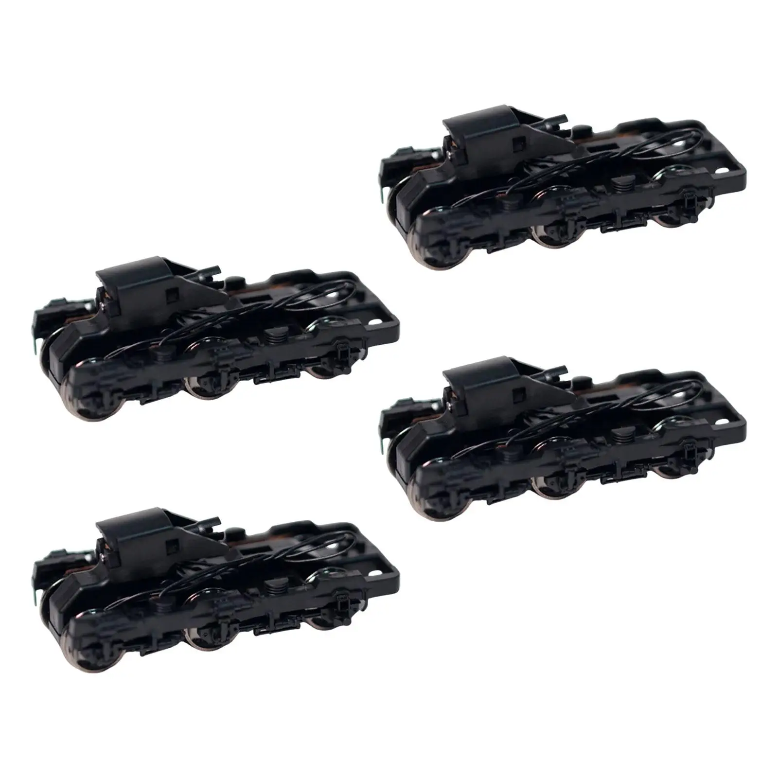 4Pcs HO Scale 1:87 Roller Bearing Truck Metal Wheels Railway Accessories Springs Bogies 1:87 Model Trains Bogies for Model Train