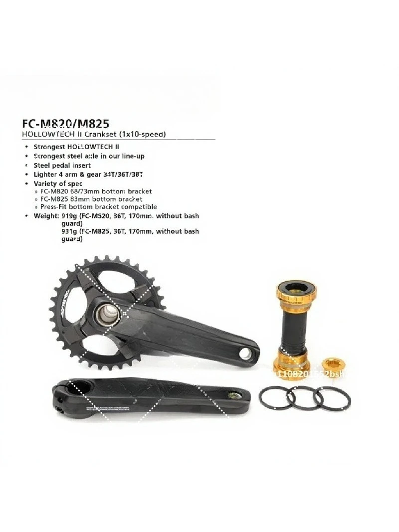 M820 Crankset 34T 10-Speed Groupset with Sprocket Bottom Bracket and Chain
