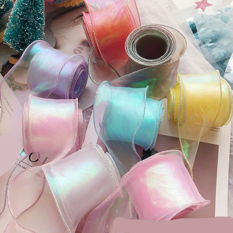 

35 Yards 60MM 65MM Festoon Silver Thread Lock Edge Colorful Fishtail Yarn Ribbon DIY Crafts Handmade Accessories Material 300111