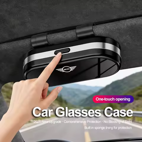 Car Sun Visor Glasses Holder High End Sunglasses Gift Box For Mini Cooper JCW Works R56 R50 F54 F55 F56 F57 F60 R52 R53 R55 R57