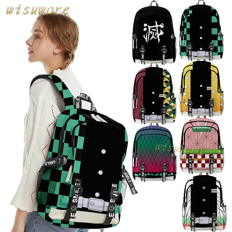 

NEW Men Women Taptop Backpacks Demon Slayer Kimetsu No Yaiba Teenage Boys Girls Students School Bags Oxford Waterproof