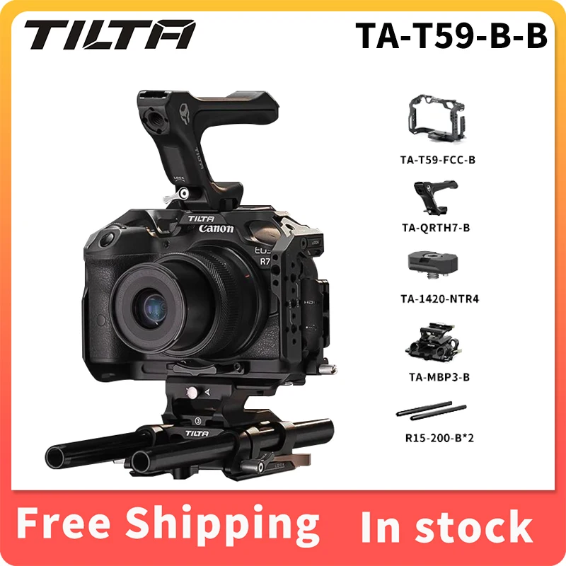 

TILTA TA-T59-B-B for Canon R7 RIG Fuselage Protective Full Camera Cage Protective Frame Cold Shoe Mount 1/4" Arca