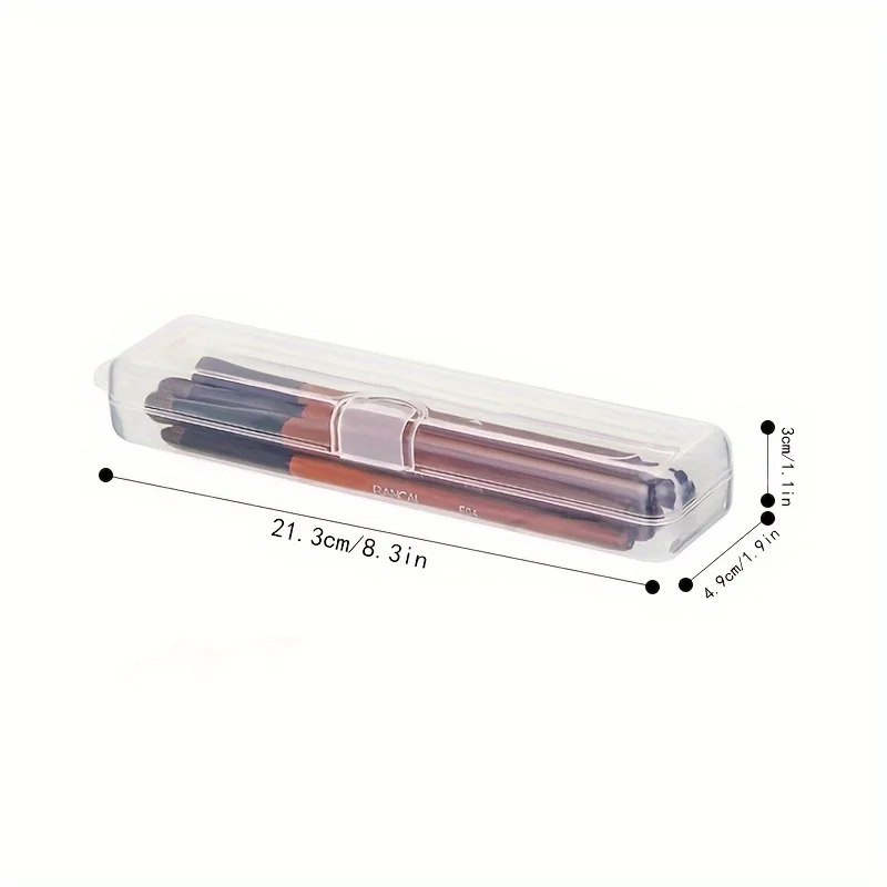 Portable Makeup Brush Storage Box Eyebrow Pencil Tableware Chopsticks Transparent With Cover Organizer Case Beauty Tool