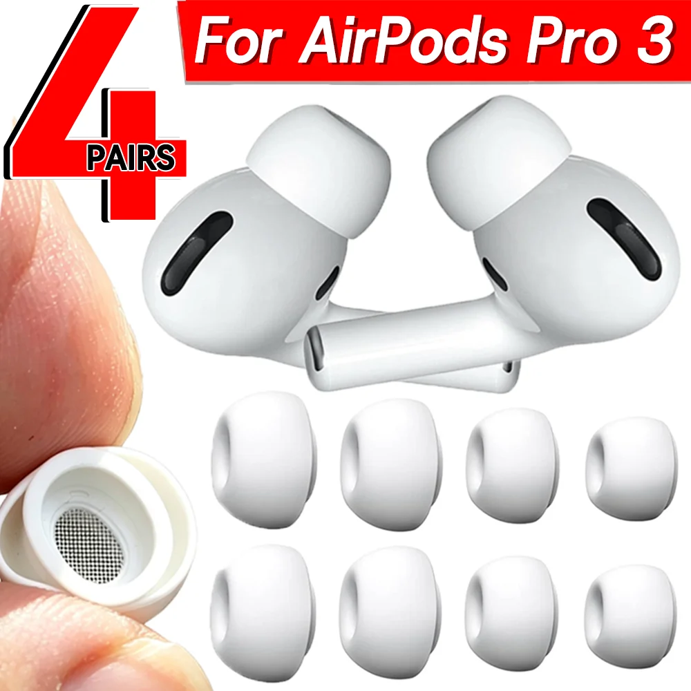4 paires d'embouts en silicone pour AirPods Pro 3, kit d'accessoires de remplacement, embouts d'écouteurs à réduction de bruit pour AirPods Pro3