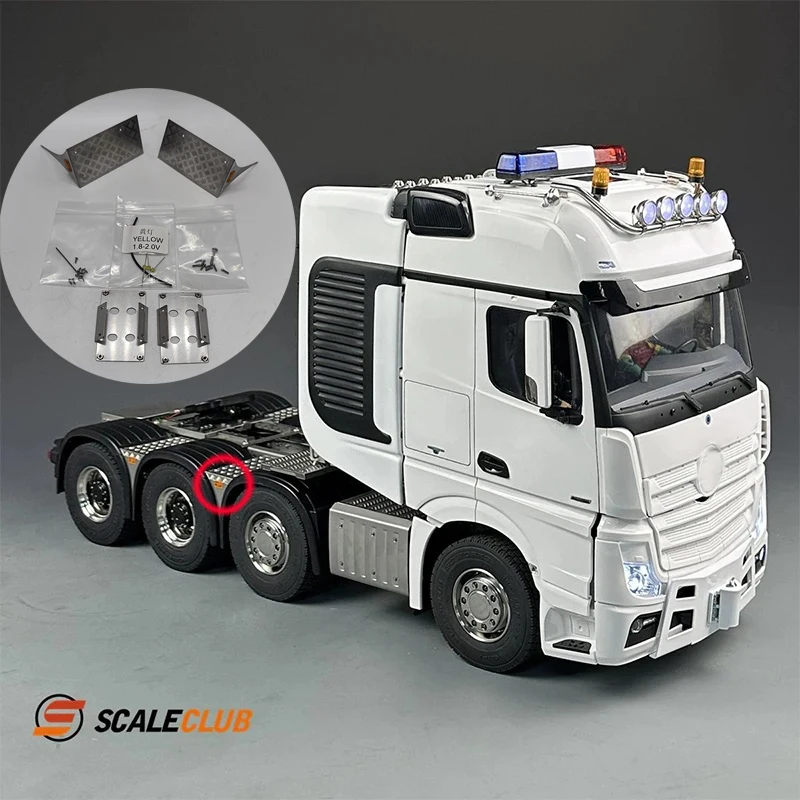 RC SCALECLUB 1/14 Mud Guard Skid Plate Side Lamp Warning Lamp LED Lights Side Lamp