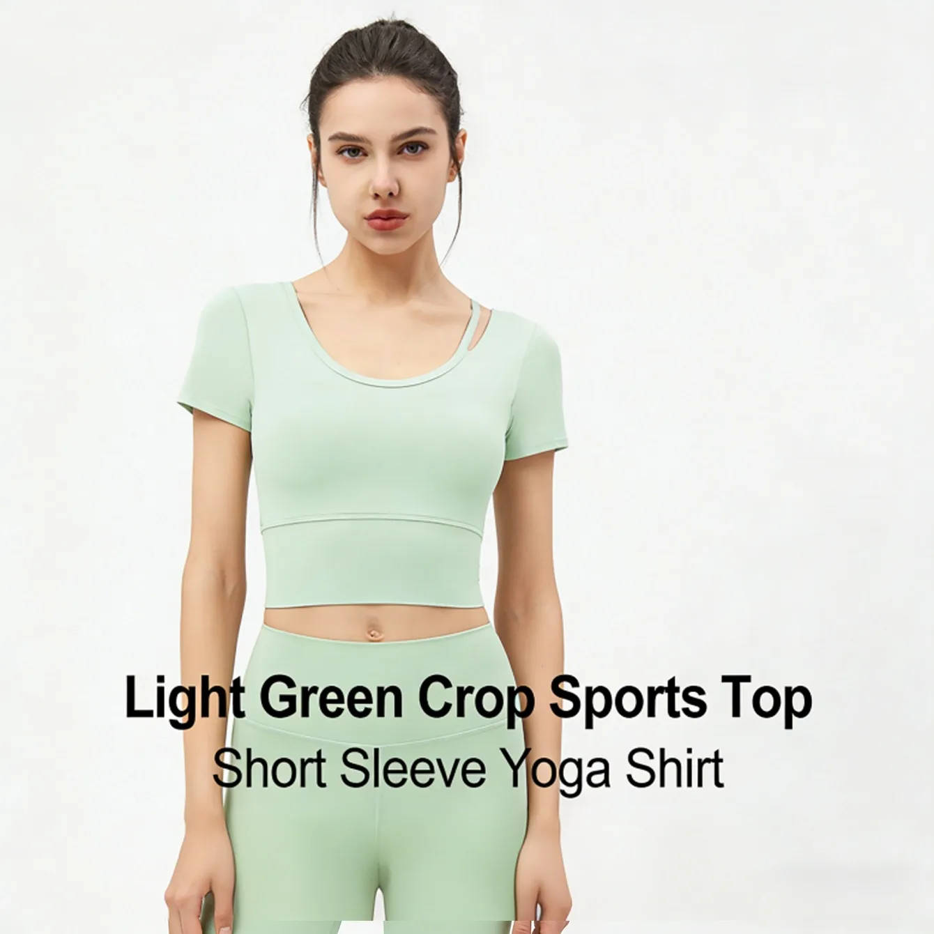 

Спортивная футболка с коротким рукавом и открытой спиной для йоги и фитнеса с вставками для груди для женщин