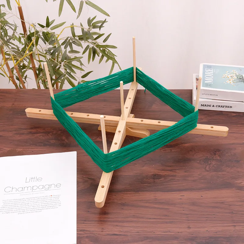 Herramienta de tejer DIY, soporte rápido y enrollador de hilo de madera, herramienta de tejer a mano para lana, hilo, fibra | Accesorios de patchwork de bricolaje