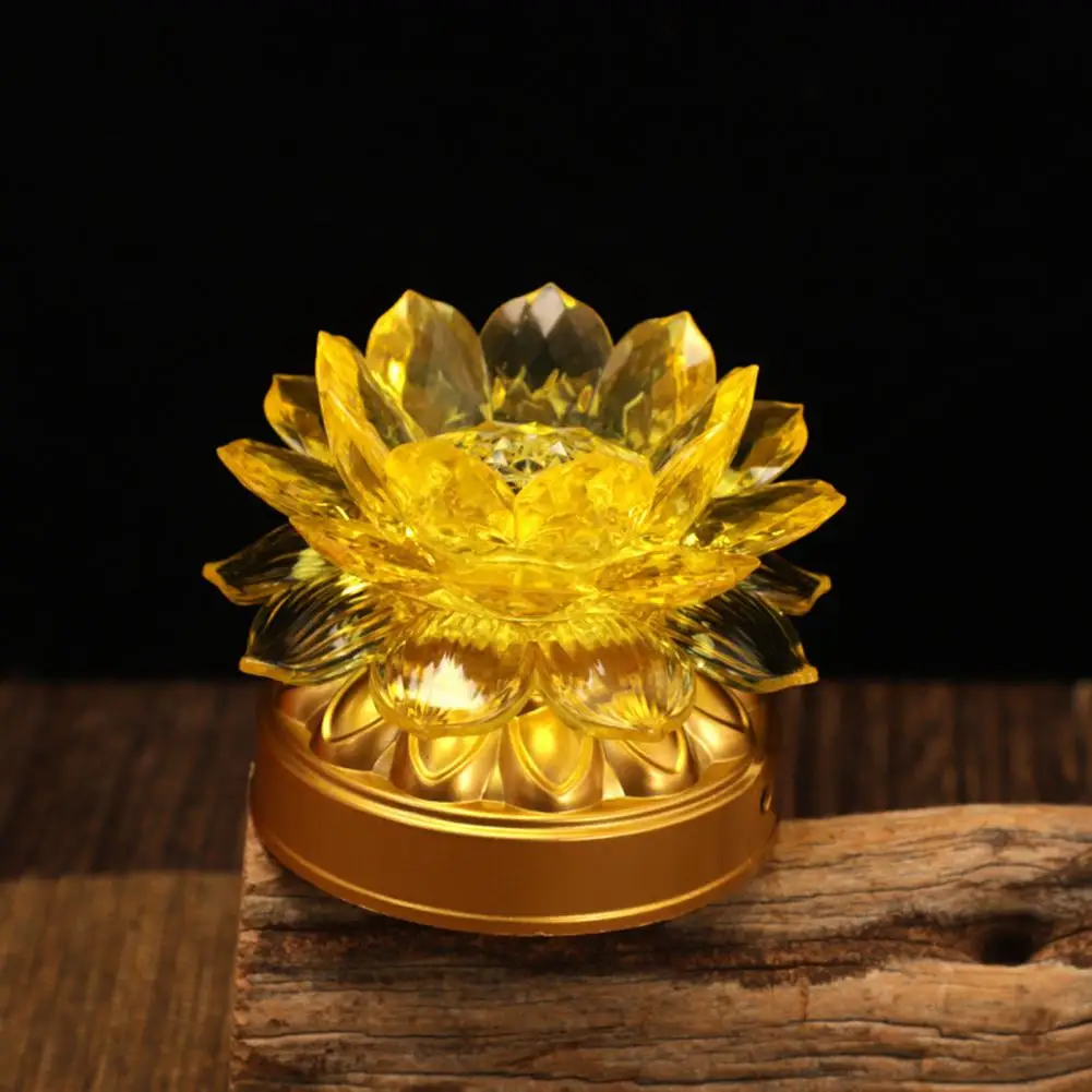 LED Lotus Lamp Colorful Battery-Operated Flicker Free Buddha Lotus Lamp Creative Shape Desktop Decoration Home Supplies