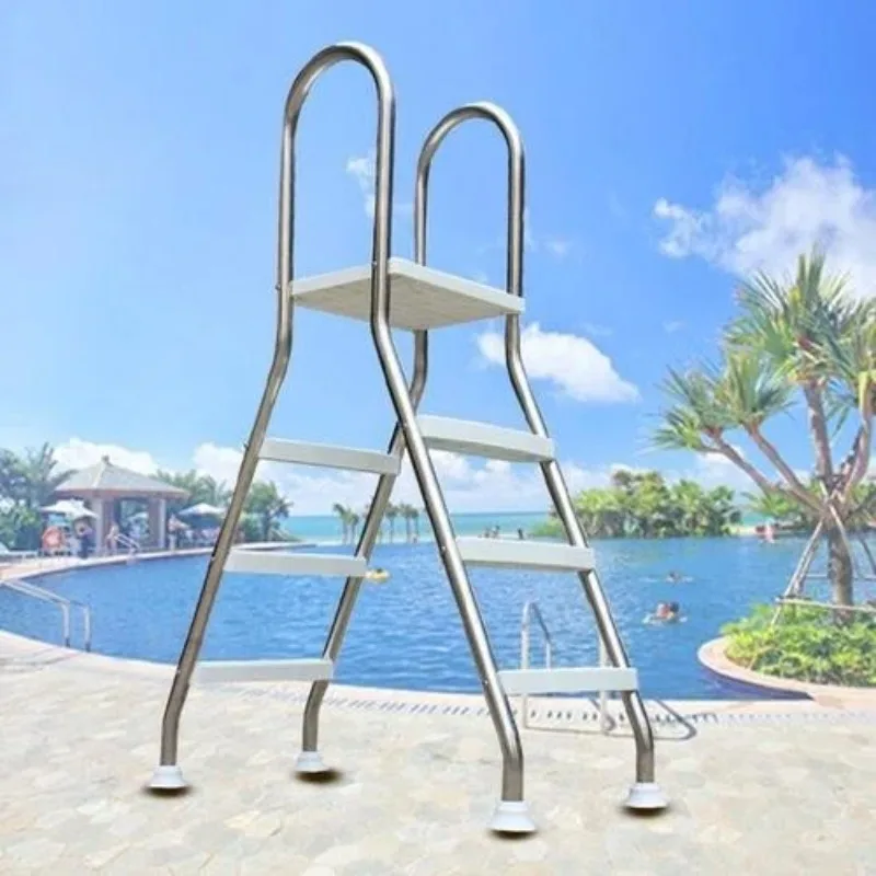 

2026 Double-Sided Herringbone Stainless Steel Pool Ladder Bracket for Water Park Water Escalator Levels 3 5 3-Plastic Film Pool