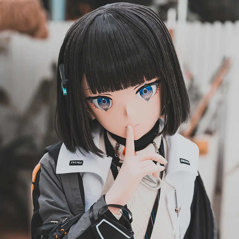 

(MEO0153) Customize Handmade Full Head Lockable Crossdress Male to Female Japanese Cartoon Anime Game Character Kigurumi Mask