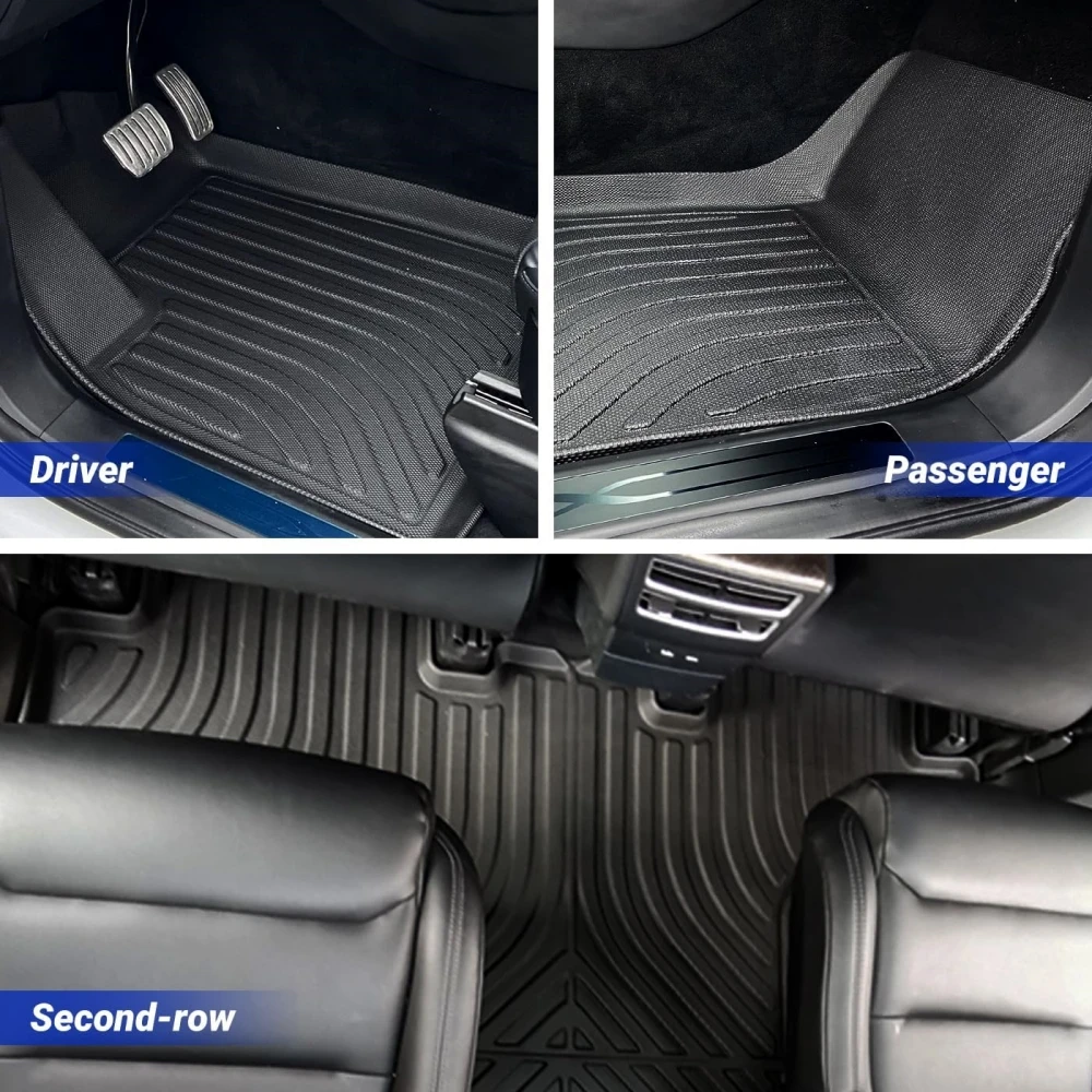 Für Tesla Model X Fußmatten 2021 2022 2023 2024 Model X 3D Allwetter Komplettset Bodenmatten Innenzubehör Linkslenker – Detail 2