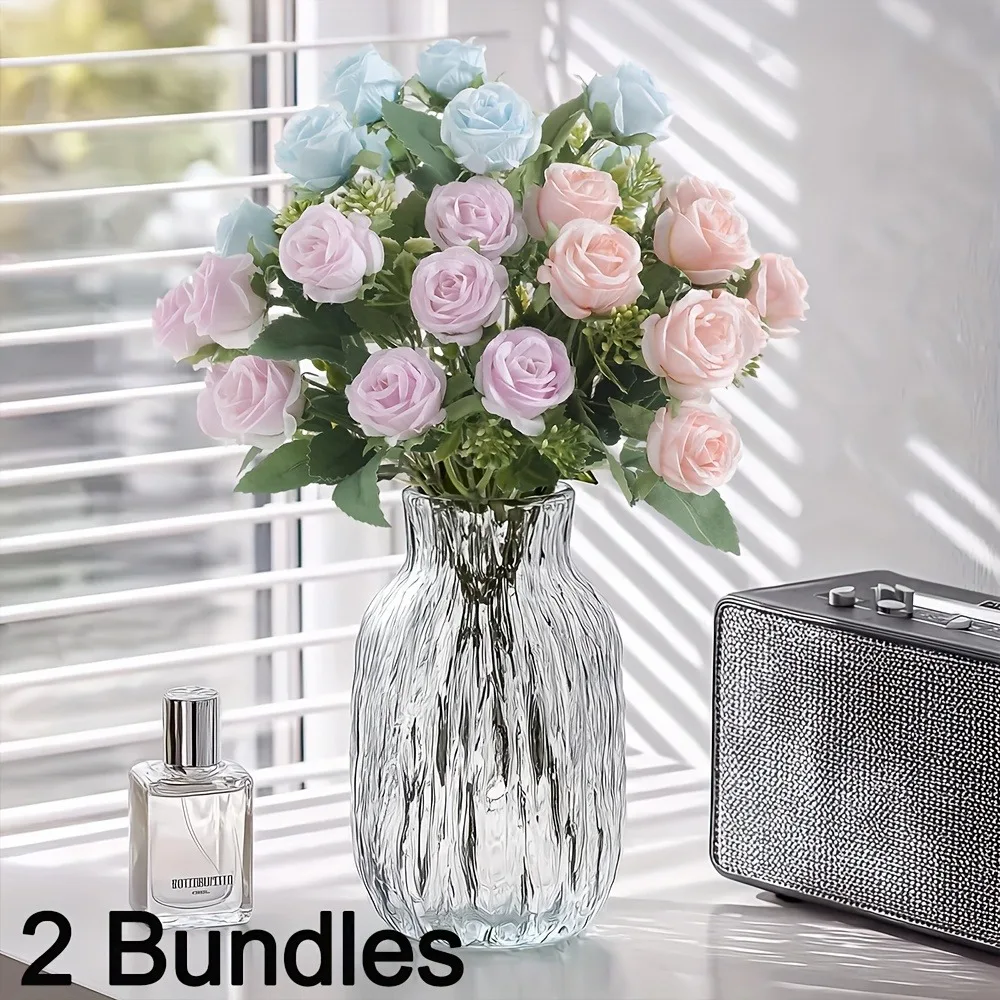 1/2 Stücke Rose Künstliche Blumen Bouquet 30 CM Seide Gefälschte Blume für Wohnkultur Hochzeit Dekoration Party Supplies Vase Ornament – Detail 3