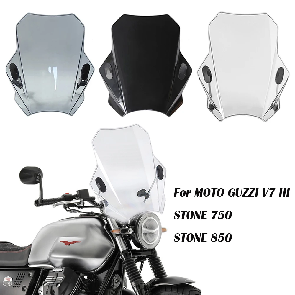 

For MOTO GUZZI V7 III STONE 750 V7 STONE 85 Universal Motorcycle Windshield Glass Cover Screen Deflector Motorcycle Accessories