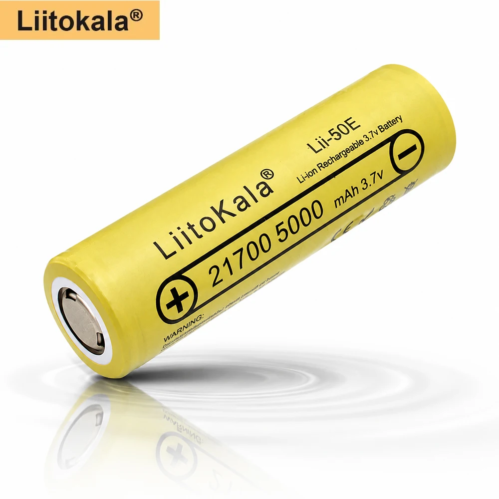 LiitoKala Lii-50E 3.7V 21700 5000mah Rechargeable Battery 5C Discharge High Power Batteries for Electronic Products Flashlights
