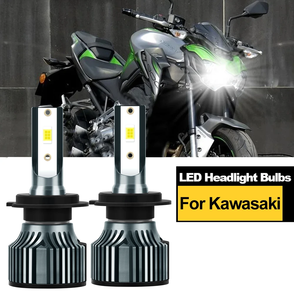 

1/2Pcs LED Motorcycle Headlight H7 For Kawasaki Z900 Z800 Z250 Z1000 Plug-and-Play Headlamp High Low Beam 12V 20000LM 120W White